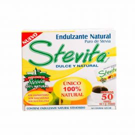 Endulzante Natural STEVITA Stevia en Polvo Caja 50 Sobres (Neto 50 Gr.)